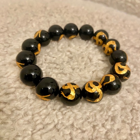 Natural black Obsidian  bracelets from Bali - Picture 3 of 4